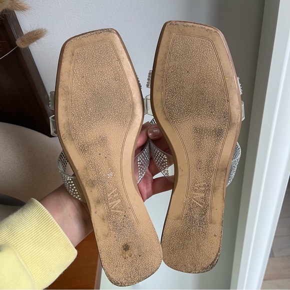 Zara Clear Rhinestone Sandals - Picture 3 of 5